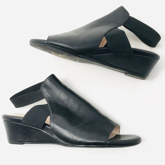 Taryn Rose black slingback wedge sandal Shye 7.5 - Picture 2 of 6